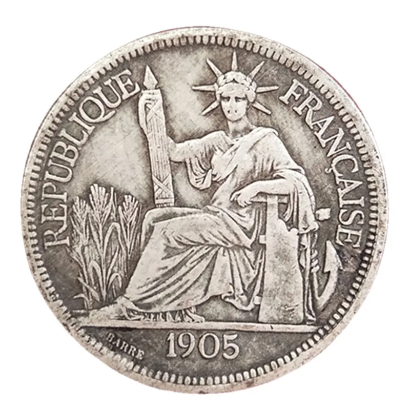 

1905 The Republic Of French Liberty Silver Color Coins And Collections Antique Commemorative Coin