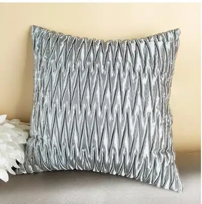 

45x45cm stripes pleated silver grey decorative pillowcase square single cushion cover sofa throw pillow cover for cushion