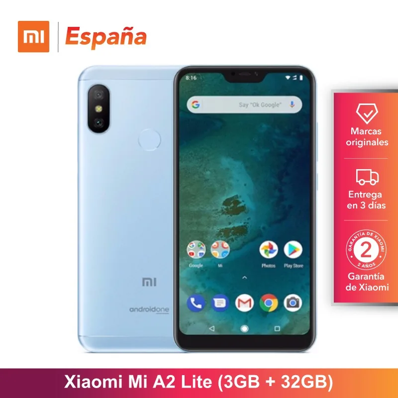 [النسخة العالمية ل اسبانيا] شياو mi mi A2 لايت (ميموريال الغائر دي 32 GB ، RAM دي 3 GB ، كامارا المزدوج دي 12 + 5 MP) موفيل