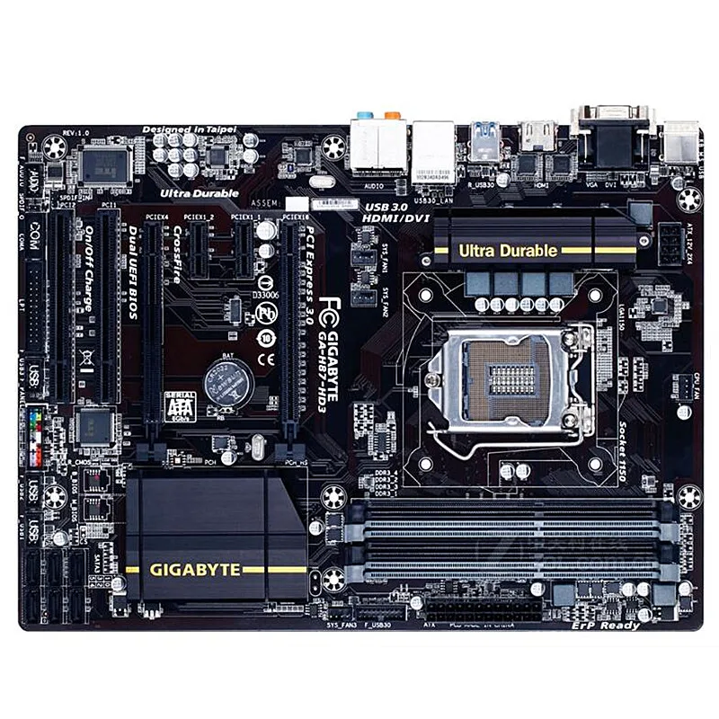

For Gigabyte GA-H87-D3H Original Used Desktop Motherboard H87-D3H H87 LGA 1150 i3 i5 i7 DDR3 32G SATA3 USB3.0 ATX