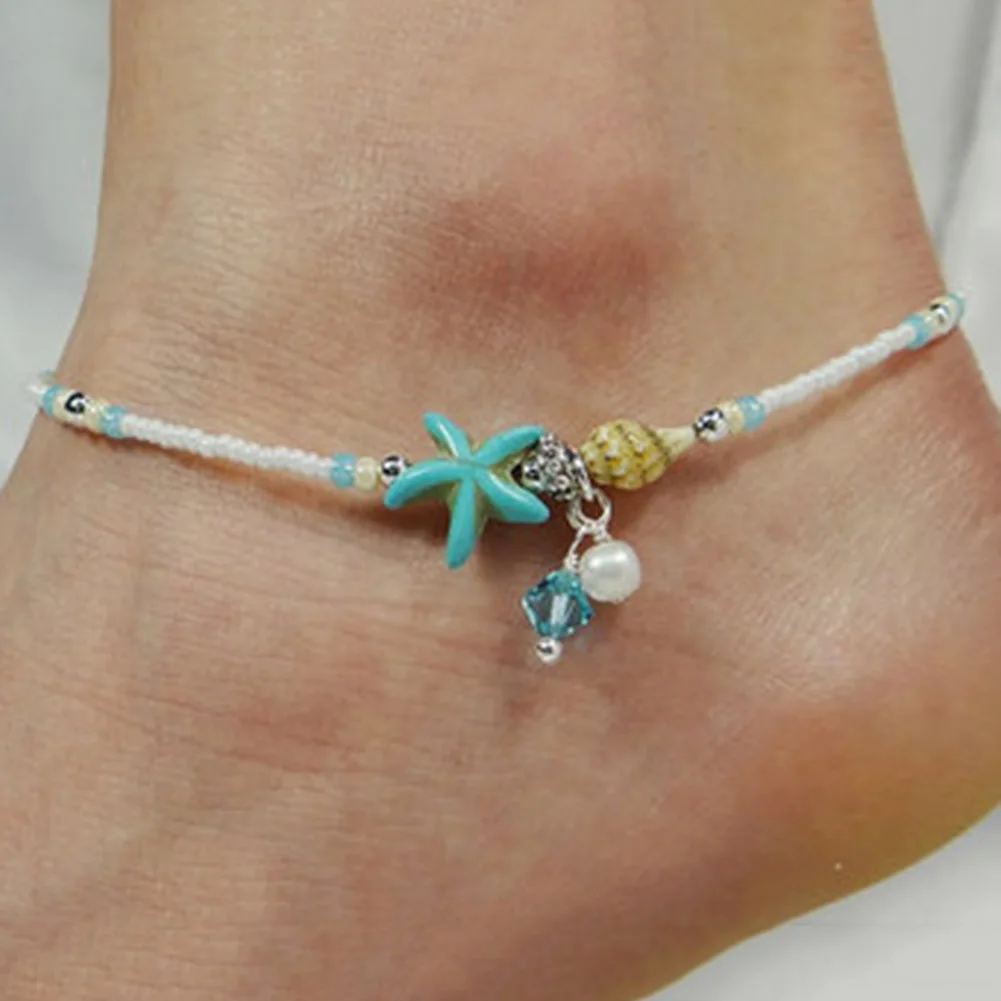 

Shell Anklet Beads Starfish Anklets For Women Fashion Vintage Handmade Sandal Statement Bracelet Foot Boho Jewelry