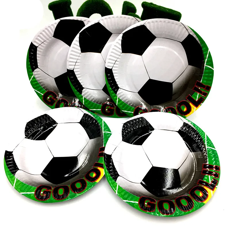 10pcs/lot football party dishes plates baby shower football theme party