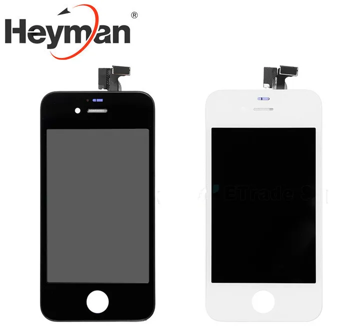 

Heyman LCD Screen and Digitizer Full Assembly Front Housing Replacement for Apple iPhone 4/4S black/white