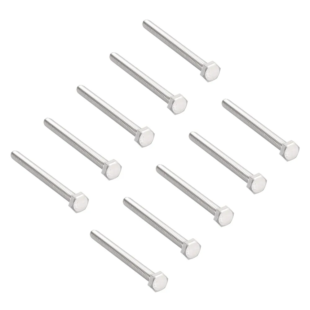 

UXCELL 10Pcs Bolts 1/4"-20 x 3" 304 Stainless Steel Hex Head Screw Bolts Fastener For Office Appliance Communication Equipment