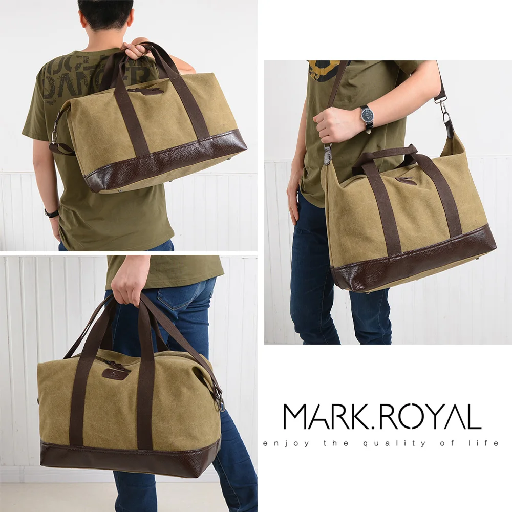 MARKROYAL холщовые дорожные сумки высокой емкости для мужчин, наружная багажная сумка на одно плечо, портативная диагональная посылка, сумка для выходных, для сна