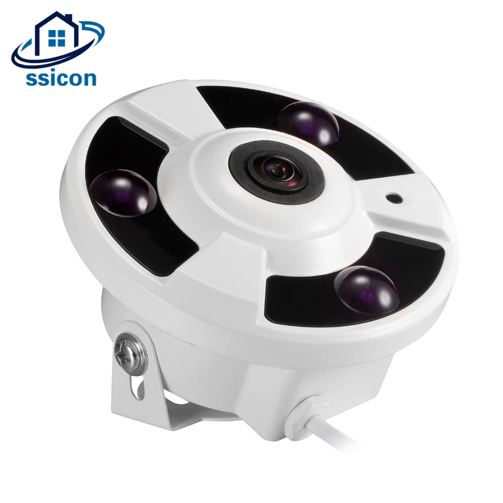 

SSICON 1.44mm 1080P Analog Wide Angle Security Camera 360 Degree Vandalproof Surveillance AHD Fisheye Infrared Camera Dome