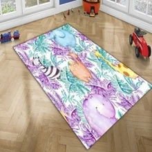 Иначе листья джунглей верблюд бегемот жираф тропических животных 3d принт нескользящей микрофибры Дети украшения для детской комнаты области ковры коврики