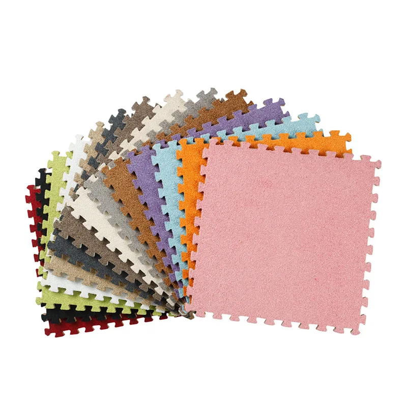 30X30X0.8cm EVA пенопластовый короткий меховой плюшевый коврик детский игровой 9 шт.