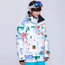 GSOU, Мужская лыжная куртка, ветрозащитная, водонепроницаемая, для катания на лыжах, сноуборде, куртка с капюшоном, дышащая, супер теплая одежда, мужская спортивная куртка