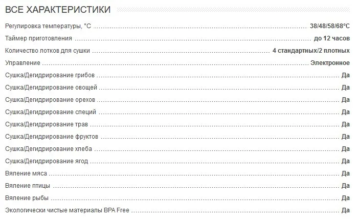 Дегидратор- осушитель Oursson DH2302D/GA Сохранение, дегидрация овощей, фруктов, ягоды, грибы, мясо, птица, рыба. 6 вместительных лотков для сушки, регулировка температуры 38/48/58/68°С и время до 12 часов