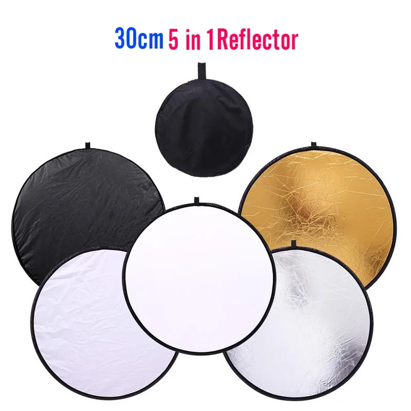 30CM 5 IN 1 Round Photography Reflector Collapsible Photo Studio Photo