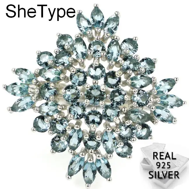 Роскошные женские свадебные кольца SheType 4 из стерлингового серебра 925 пробы в