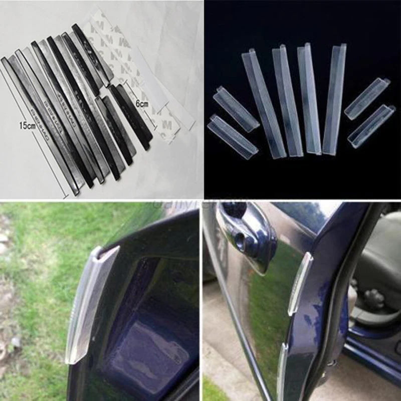 

8pcs/set Universal Car Door Guard Edge Trim Stying Molding Strip Protection Bumper Buffer Scratch Protector For Kia Ford VW BMW
