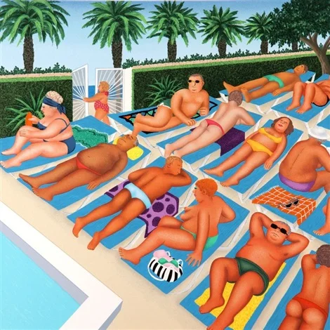 

High quality Oil painting Canvas Reproductions beryl cook tenerife days by beryl cook Painting hand painted