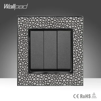 

Hotel System Wallpad Pearl Leather Frame 110-250V 16A 3 Gang 1 Way Switch Power Supply Lighting Switch Free Shipping