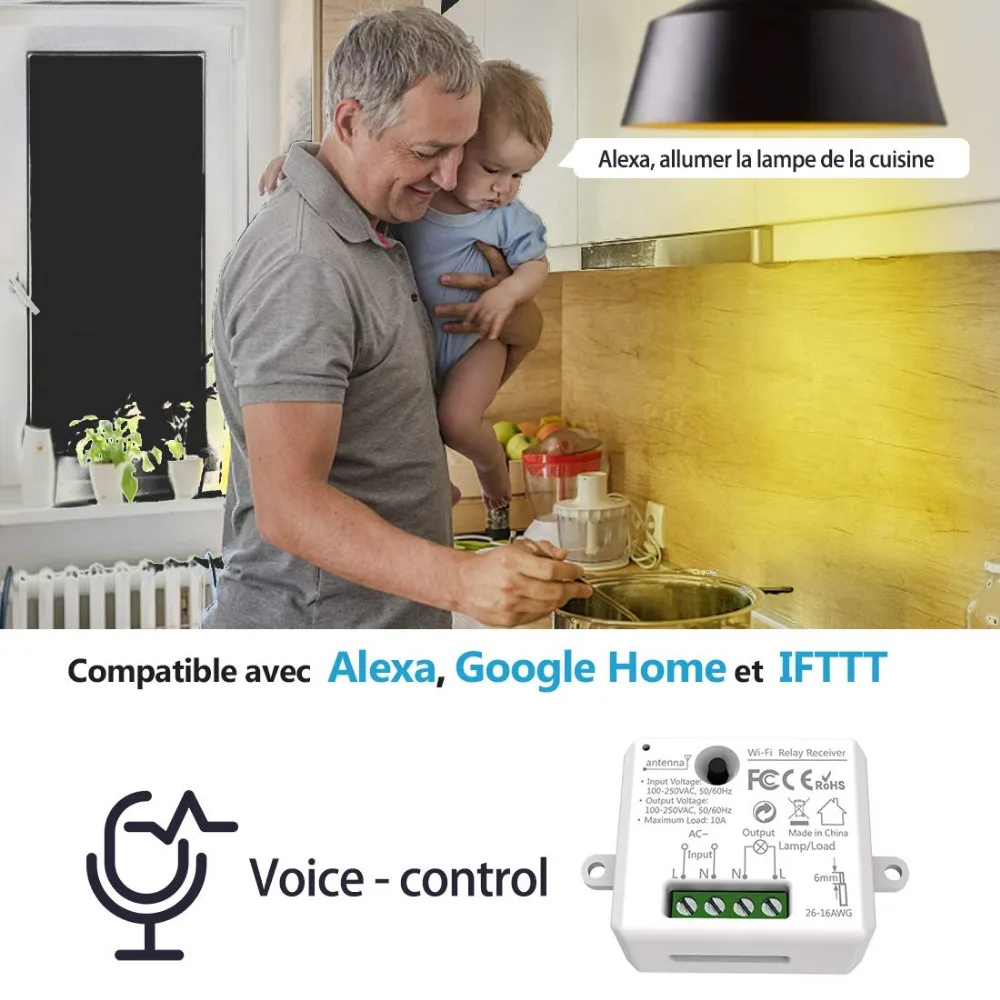  Tiny WiFi Switch Socket Module with Remote Control Wireless Switch App Timer Voice Control Google H - 33053627161