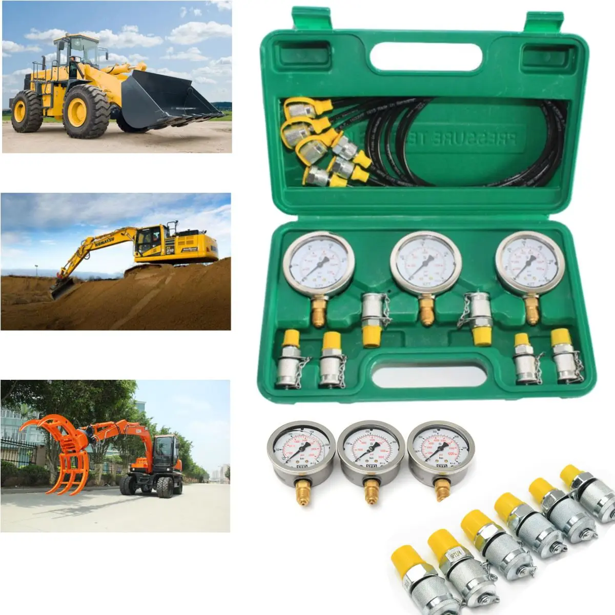 

sp600 Excavator Hydraulic Pressure Test Kit Guage Tester Coupling for Excavator