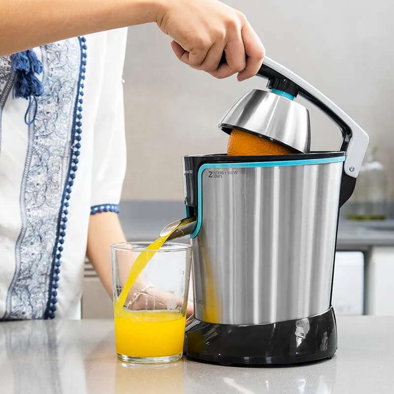 Skup Cecotec elektryczny pomarańczowy sokowirówka Zitrus dostosować 160 czarny idealny do wydobycia maksymalnej soki zdrowe łatwy w użyciu