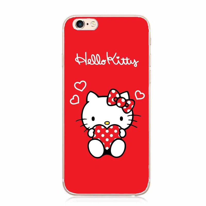 IMIDO hello kitty Мягкий ТПУ силиконовый чехол подходит для Apple iPhone X XR XS Max 8 для iPhone 7 8 6 6S Plus 5 5S чехлы для телефонов