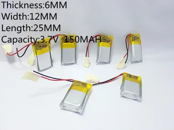 

3.7V,150mAH,601225 PLIB; polymer lithium ion / Li-ion battery for GPS,mp3,mp4,mp5,dvd,,model toy mobile