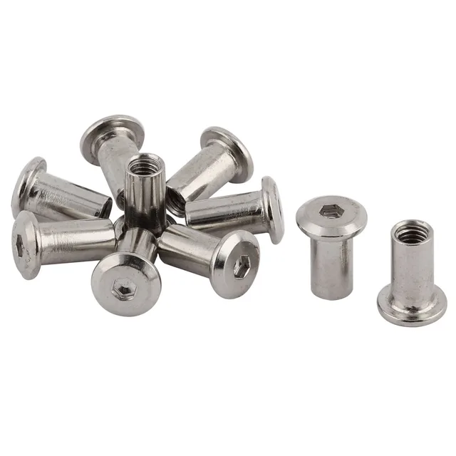 UXCELL M6 Stainless Steel Flat Head Inner Hexagon Blind Rivet Nuts