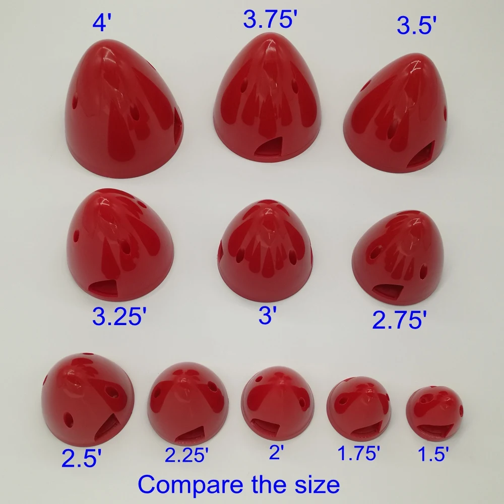 

Free Shipping 1.5 inch to 4 inch Red Plastic Spinner for RC Airplanes