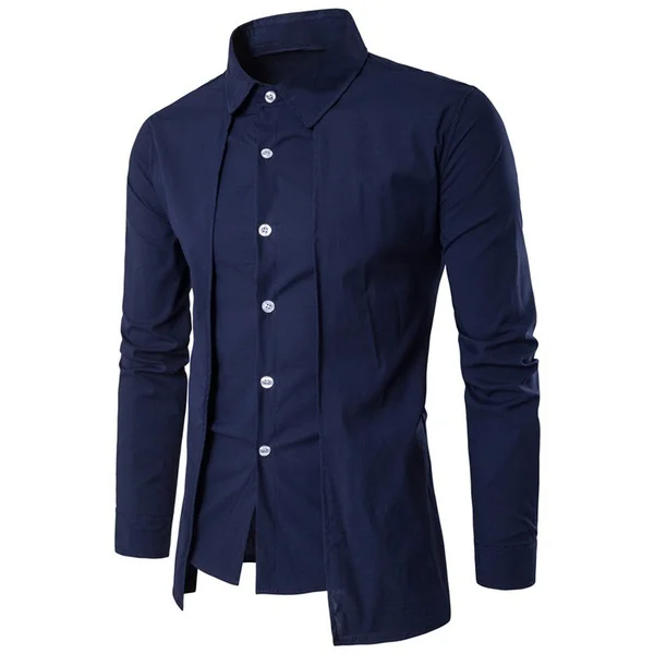 4 Color New Shirt Shirt Cardigan Slim Fit Shirt Long Sleeved A. Turn-down fashion menswear