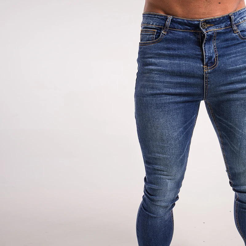 Gingtto Blue Jeans Slim Fit Super Skinny Jeans For Men Street Wear Hio Hop Ankle Tight Cut Closely To Body Big Size Stretch zm05 Gingtto Blue Jeans Slim Fit Super Skinny Jeans For Men Street Wear Hio Hop Ankle Tight Cut Closely To Body Big Size Stretch zm05