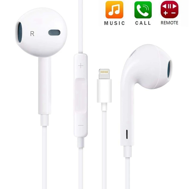 2019 New In Ear Stereo Bass jack Wired Earphone Microphone Control Earbuds for iphone 8 7 Plus X XR XS Max Music Earphone