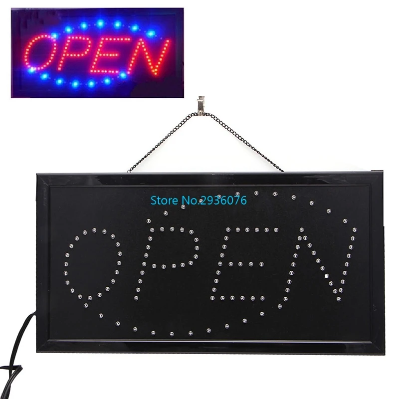 

Open Shop Cafe Bar Pub Business Led Motion Running Neon Light Signs On/off Switch Us Plug