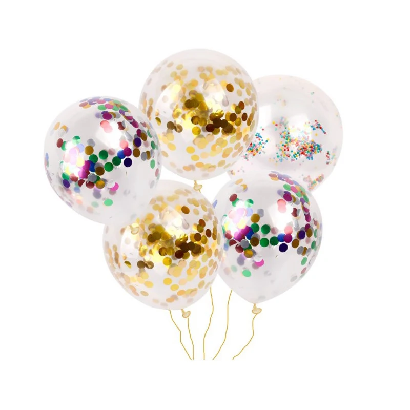 10 шт. 12 дюймов воздушный шар "Конфетти" прозрачный воздушный шар из латекса с золотым серебряным Конфетти Для вечерние украшения на день рождения, свадьбу