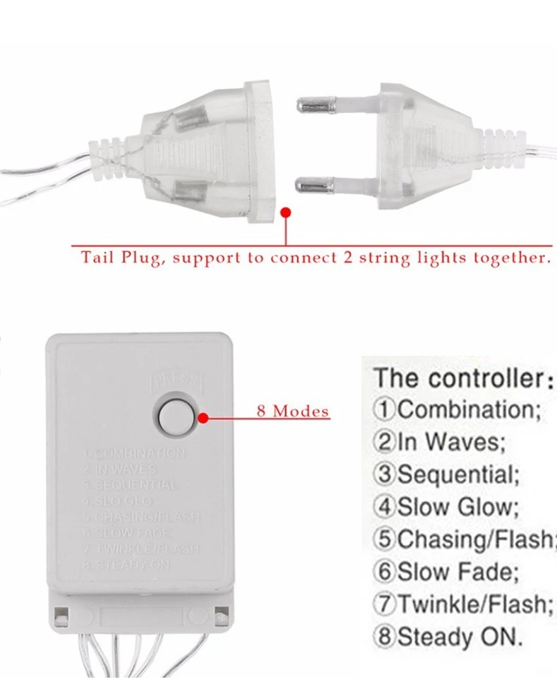 220 В ЕС/110 В США штекер светодиодный светильник-Гирлянда для занавесок водопад Рождественская гирлянда Сказочный светильник s наружное украшение для праздника и свадьбы