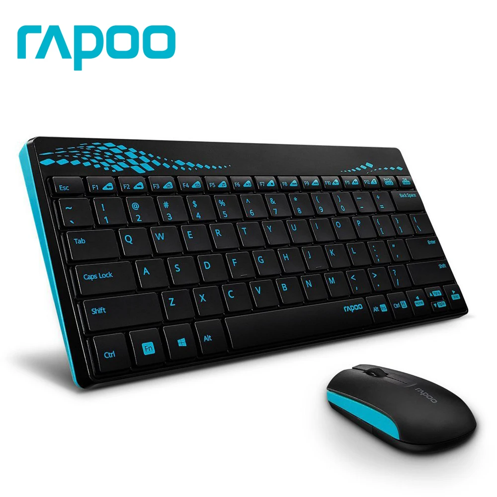 

Rapoo 8000 Multimedia Mini Slim USB 2.4G Wireless Keyboard & mouse Combo With waterproof for Laptop PC Android Phone TV gaming