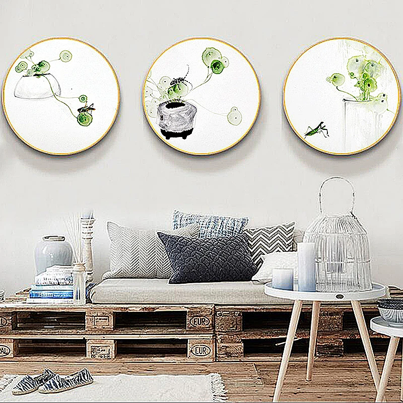 

SD LINLEEHON Wall Art Chinese Leaf Rice Locust Flower Poster Living Room Decoration Canvas Oil Painting Plant Kids Room Decor