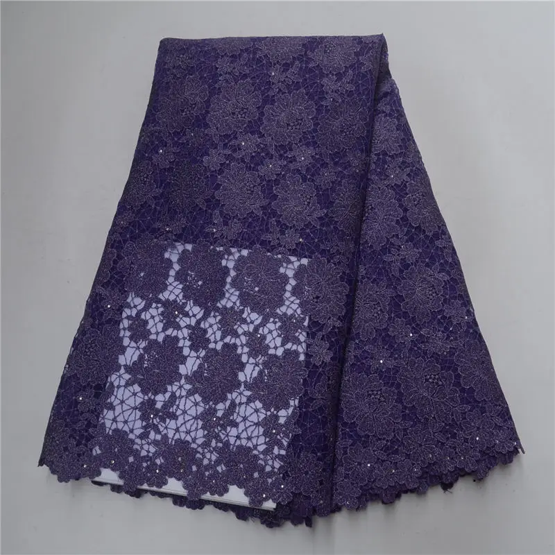 

Lace Fabric Purple Color French Lace Fabric With Beaded Nigerian French Fabric High Quality African Tulle Lace Fabric 30