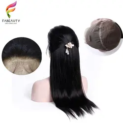 360 кружева фронтальной парик Прямо перуанский Волосы remy отбеленные узлы с ребенком волосы длинные для черный Для женщин натуральный Цвет 10-
