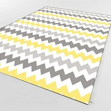 Else, серый, желтый, белый, Смещенные линии, геометрический 3d принт, не скользит, микрофибра, для гостиной, декоративный, современный, моющийся коврик