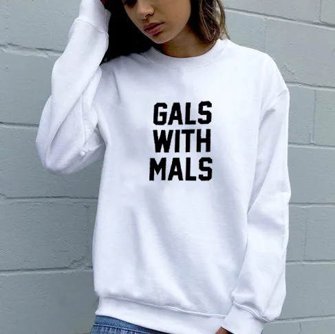 

Sweatshirt Gals With Mals Belgian Malinois Dog Mom Printed New Arrival Women's Funny Long Sleeve Casual Cotton Tops Mom's Gift