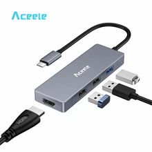 Aceele USB C концентратор usb type C до 4K HDMI USB 3,0 конвертер для Macbook Pro Macbook Air HUAWEI Matebook X/E