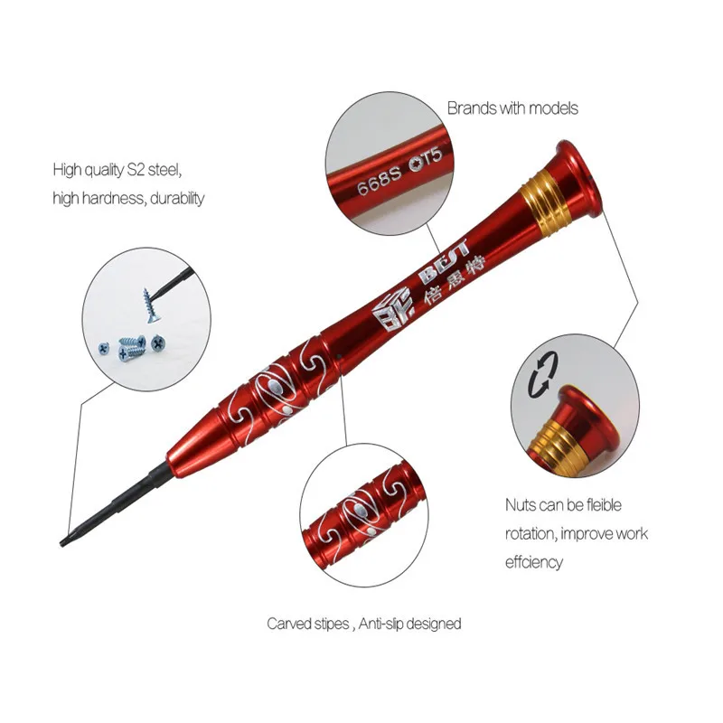 BST-668S 5 in 1 Magnetic screwdrivers for iPhone 66+5S54  SmartPhone Laptop PC Camera Opening Repair Tools for phone repair 