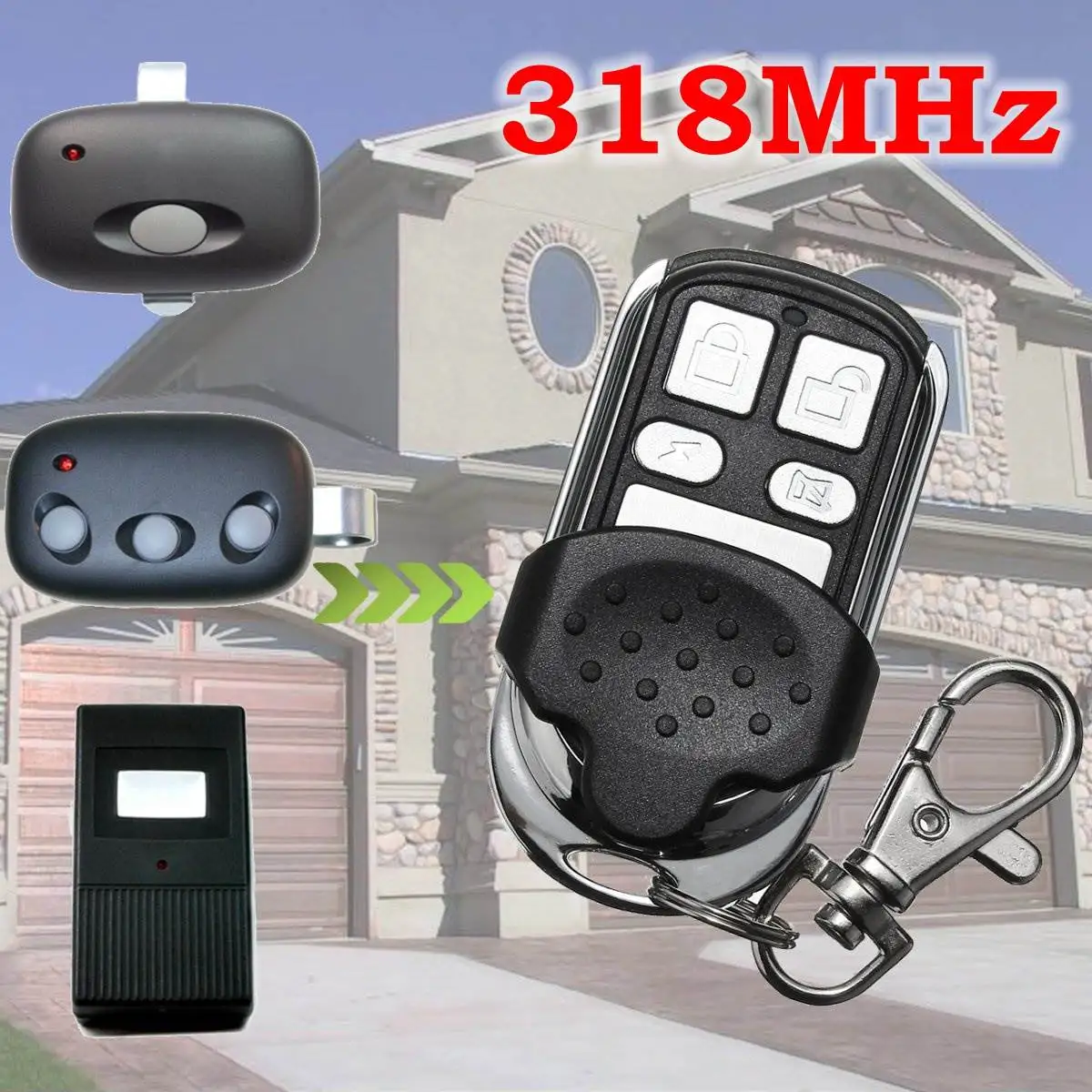 

4 Button 318MHz Garage Door Remote Control Transmitter For MCT-11 MCT-3 DNT00090 MDT-2A MDT-1A DNT00052A A9921T