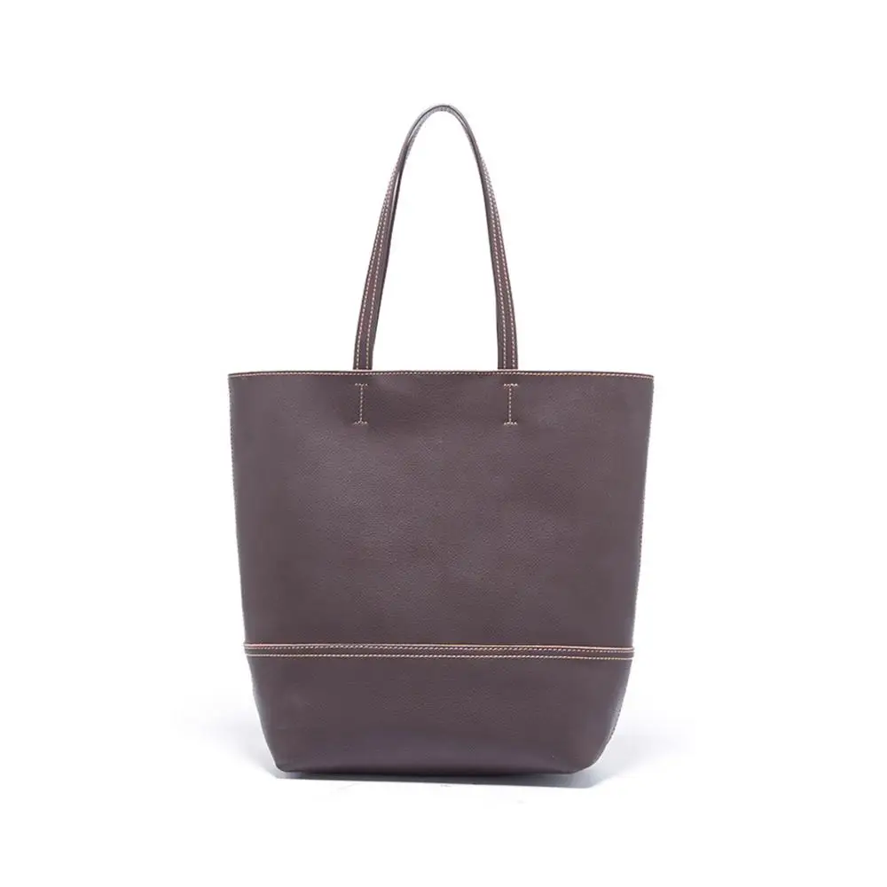 Women's Real Leather New Minimal Design Casual Daily Large Shopping Shopper Bag 