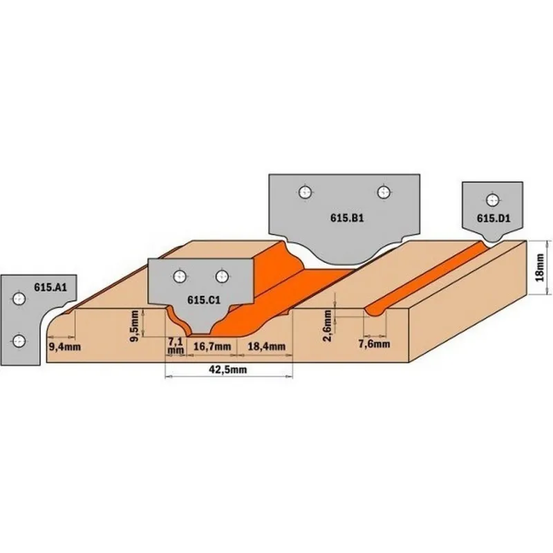 CMT 615. B2 Blade HW 50x30x2 (профилирования B2)|Аксессуары для электроинструментов| |