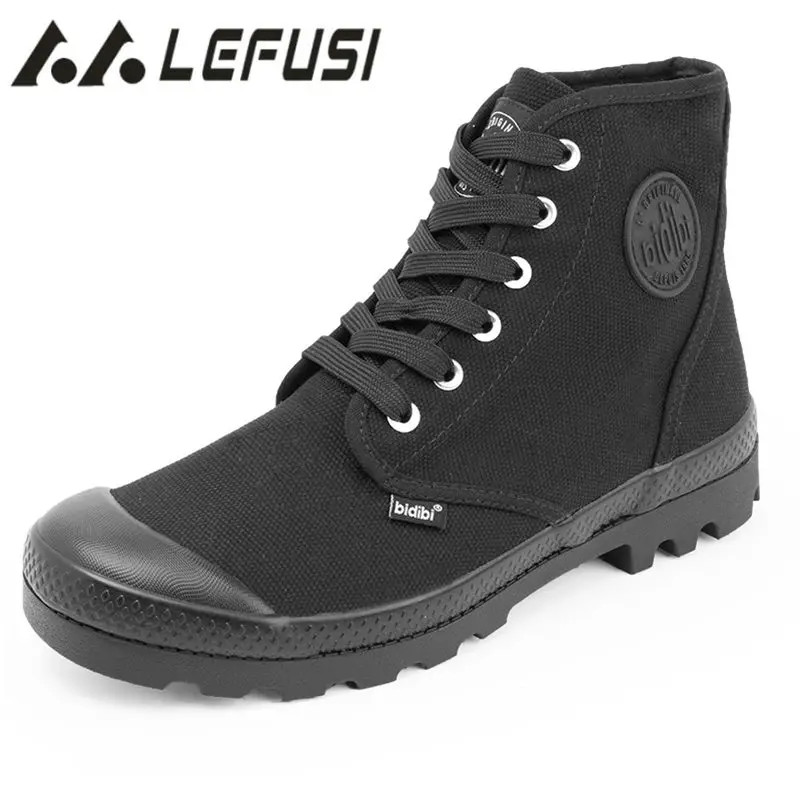 Big Size 36-48 Yards Canvas Shoes Men Round Head Quality High-Top Lace-Up Breathable Soft Flats Footwear Outdoor Casual Shoes (31)