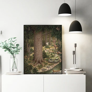 

The Deer In The Forest By Mark Ryden Art Canvas Poster And Print Canvas Painting Decorative Picture For Living Room Home Decor