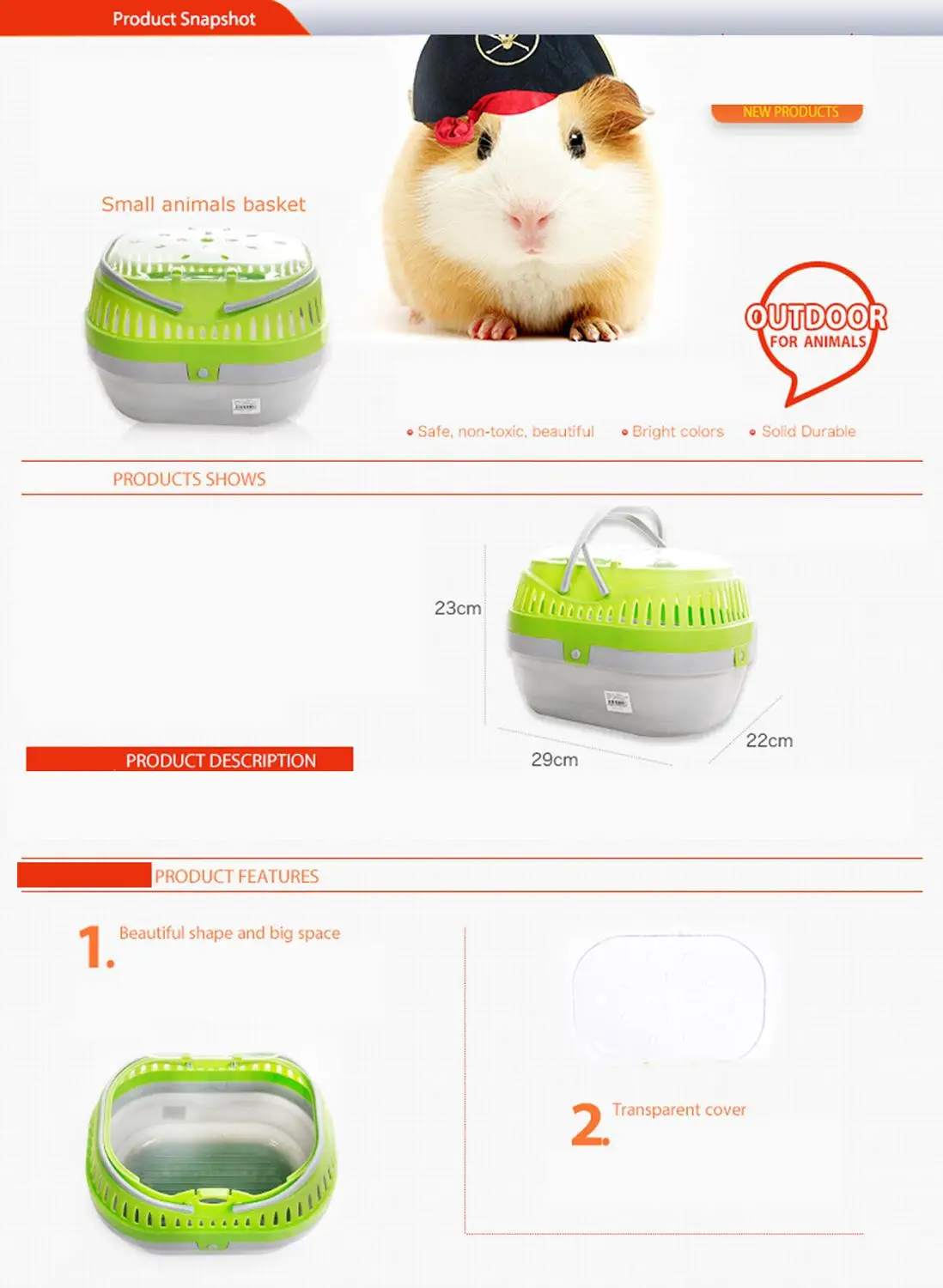 Small Animals Carrier Pet Outdoor Portable Rabbit Basket Hamster Cage Go Out Box With Ventilation Window Small Animals Carrier Pet Outdoor Portable Rabbit Basket Hamster Cage Go Out Box With Ventilation Window