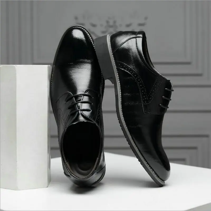 style A B Brown De Style Italien 64 Mocassins Le Grande Black Black C stylea En Mariage Chaussures Casual White style Bureau Taille Hombre Cuir style style Bule Laceup Black Zapatos Homme Derby E Hommes D Robe style Hw1q6