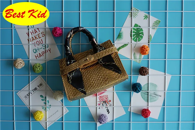 BestKid сумки! Детские мини-сумки для покупок, брендовые сумки для малышей с шарфом, модные мини-сумки для маленьких девочек SMT007