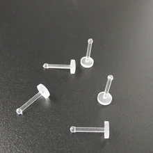 5 шт./лот 18 г 1,0 мм 7 мм Длина прозрачный Невидимый нос кольцо губы кольцо серьги на козелок пирсинг ювелирные изделия