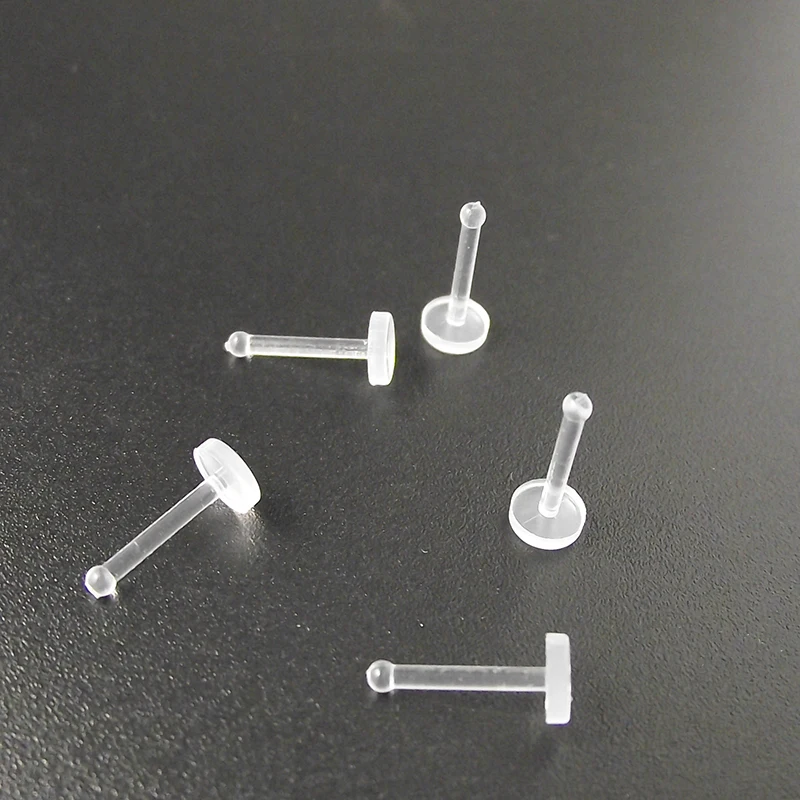 

5 Pieces/Lot 18G 1.0mm 7mm Length Clear Transparent Invisible Nose Ring Lip Ring Tragus Earrings Body Piercing Jewelry